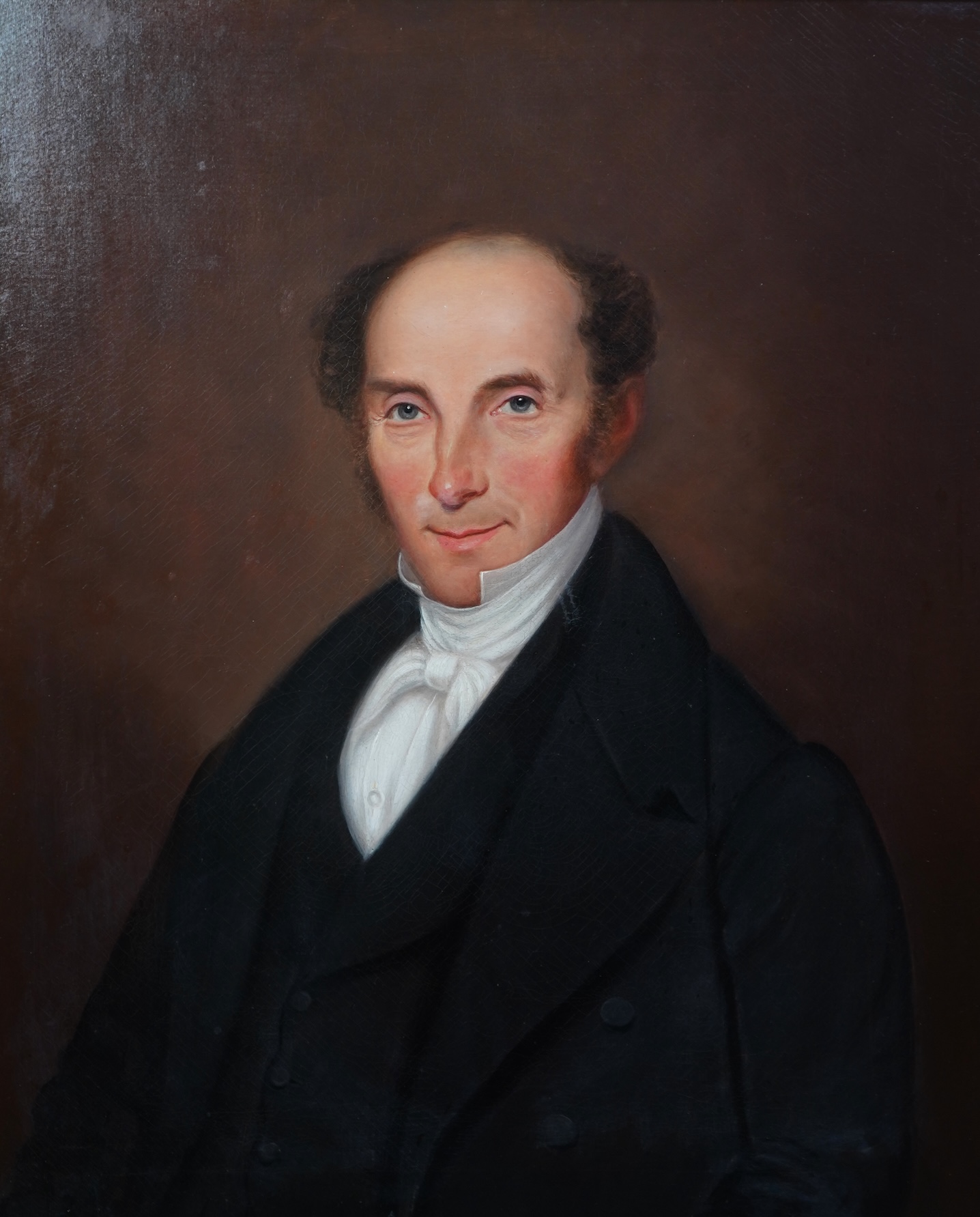 English School, 19th century, A portrait of a seated gentleman